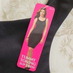 Flexees Firm Control Classic Black Mini Tummy Toning Slip Dress
